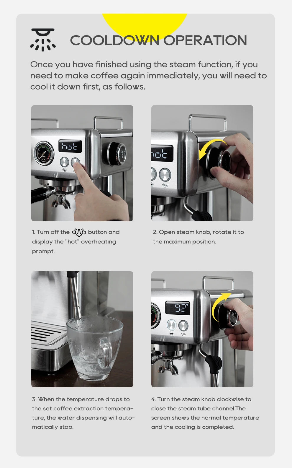 HiBREW 20Bar Semi Automatic Espresso Coffee Machine Temperature Adjustable 58mm Portafilter Cold/Hot Coffee Maker Metal CaseH10A BrewFi Coffee & Tea