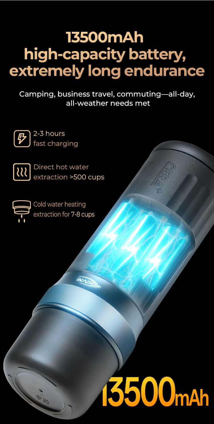 IKAPE Kapo K2 Portable Coffee Machine/Bluetooth connection/Timer Function,51/58mm Espresso Bottomless Portafilter,Camping/Home BrewFi Coffee & Tea