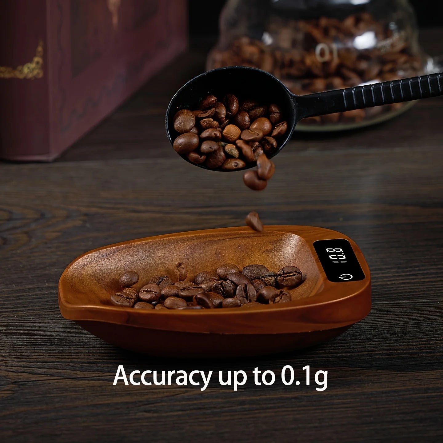 Coffee scale, tea scale, kitchen electronic scale, long-lasting battery life, tare free, 200g/0.1g precise scale, portable BrewFi Coffee & Tea