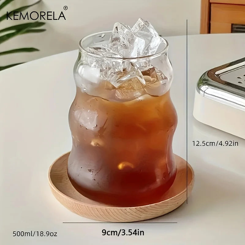 2/4/6PCS INS Glass Cup Heat-resistant Tumbler Drinkware Transparent Tea Juice Milk Coffee Mug Home Water Glasses Stripe Beer Mug BrewFi Coffee & Tea