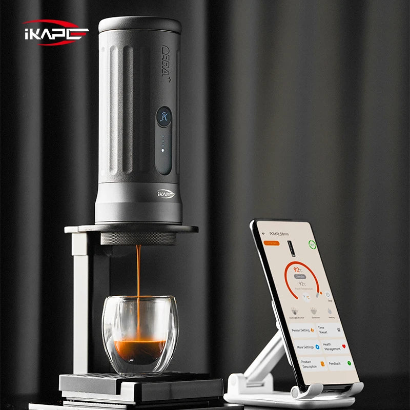 IKAPE Kapo K2 Portable Coffee Machine/Bluetooth connection/Timer Function,51/58mm Espresso Bottomless Portafilter,Camping/Home BrewFi Coffee & Tea