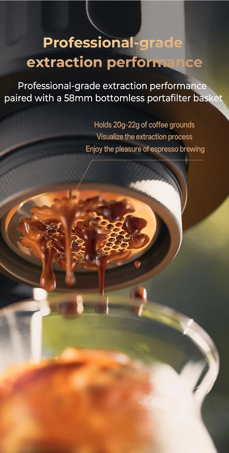 IKAPE Kapo K2 Portable Coffee Machine/Bluetooth connection/Timer Function,51/58mm Espresso Bottomless Portafilter,Camping/Home BrewFi Coffee & Tea