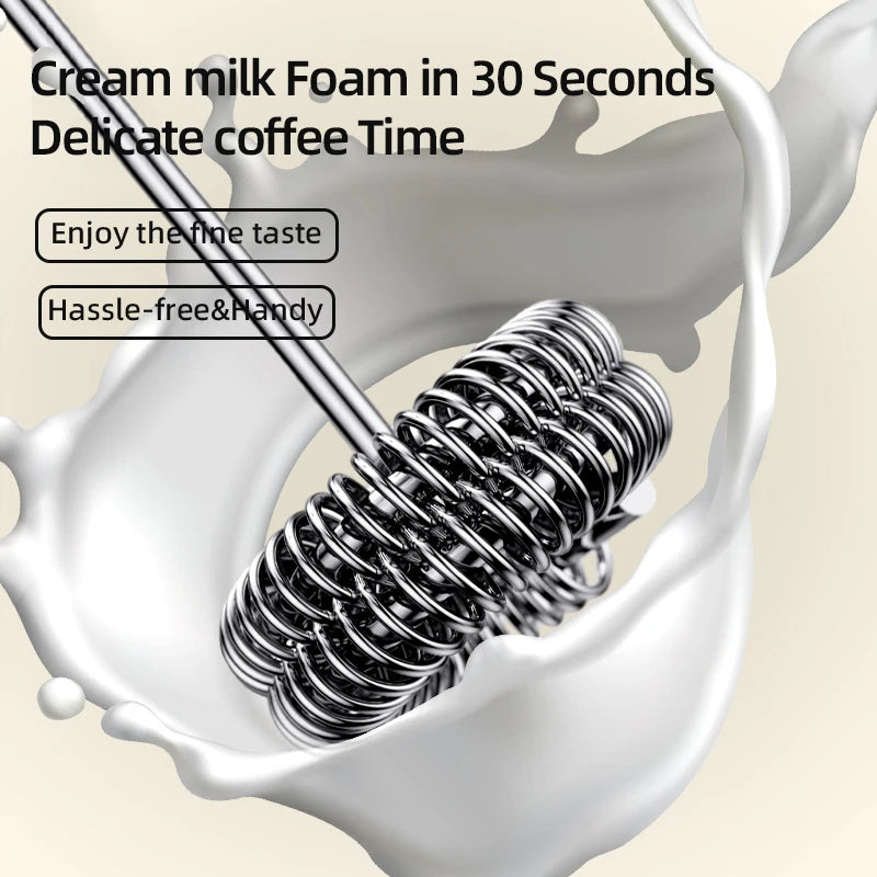 HOT  Electric Milk Frother + Egg Beater Wireless Type-C Charging 3 Speeds Mini Handheld Foam Maker Coffee Whisk Cooking Tools BrewFi Coffee & Tea