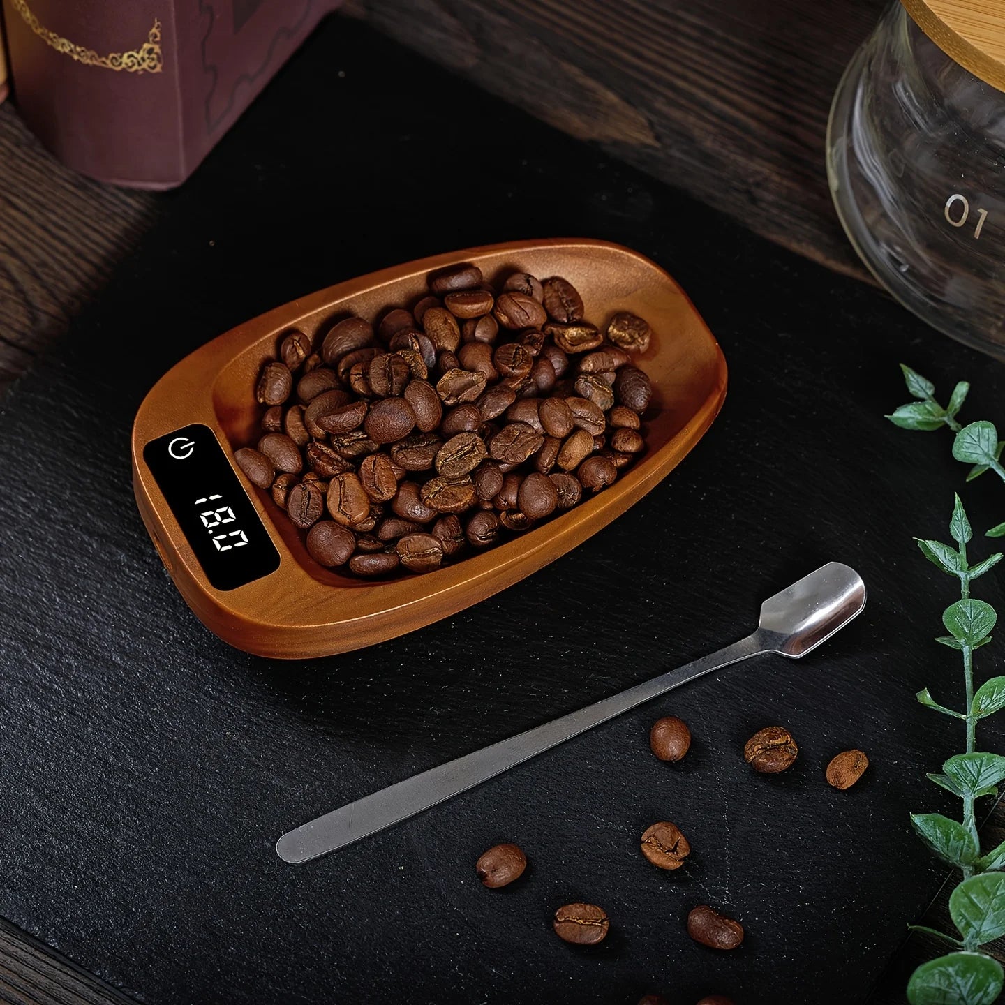 Coffee scale, tea scale, kitchen electronic scale, long-lasting battery life, tare free, 200g/0.1g precise scale, portable BrewFi Coffee & Tea