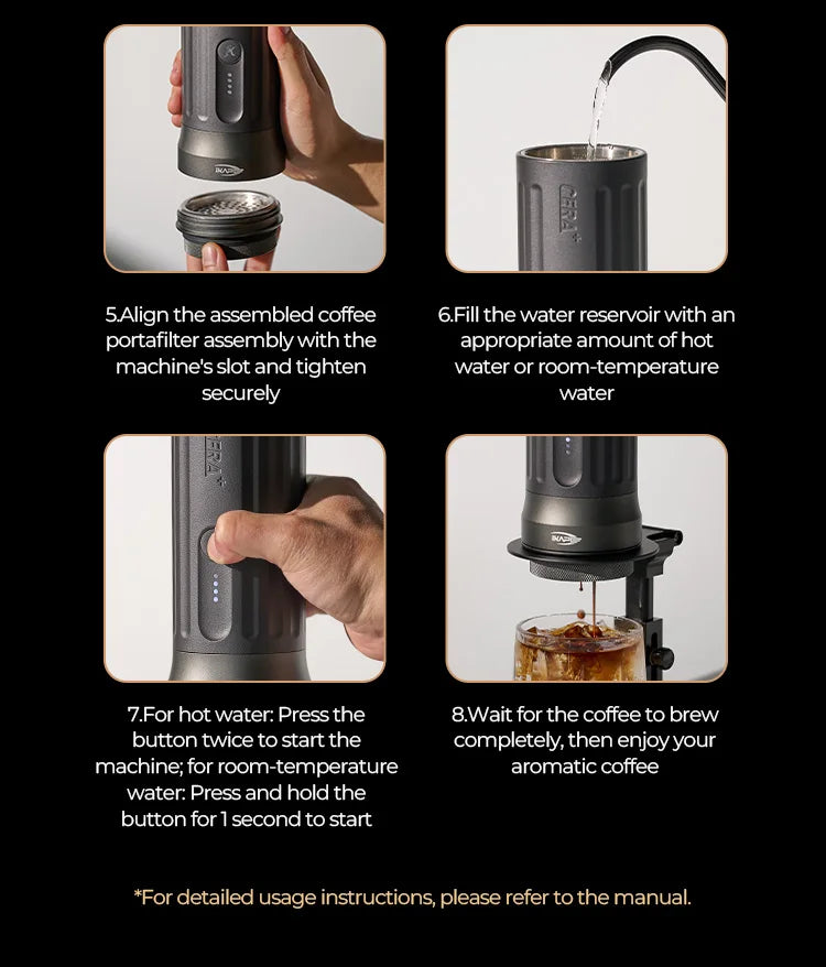 IKAPE Kapo K2 Portable Coffee Machine/Bluetooth connection/Timer Function,51/58mm Espresso Bottomless Portafilter,Camping/Home BrewFi Coffee & Tea