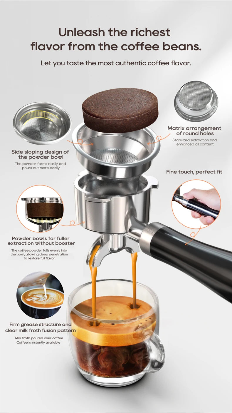 HiBREW 20Bar Semi Automatic Espresso Coffee Machine Temperature Adjustable 58mm Portafilter Cold/Hot Coffee Maker Metal CaseH10A BrewFi Coffee & Tea