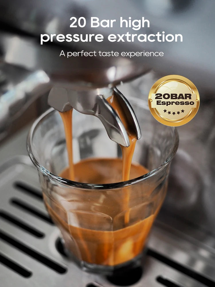 HiBREW 20Bar Semi Automatic Espresso Coffee Machine Temperature Adjustable 58mm Portafilter Cold/Hot Coffee Maker Metal CaseH10A BrewFi Coffee & Tea