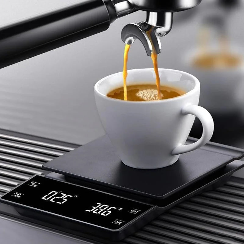 3kg/0.1g Coffee Scale with Timer Kitchen Tools Digital Multifunction Weighing Scale Pour Over Drip Espresso Scale LCD Display BrewFi Coffee & Tea