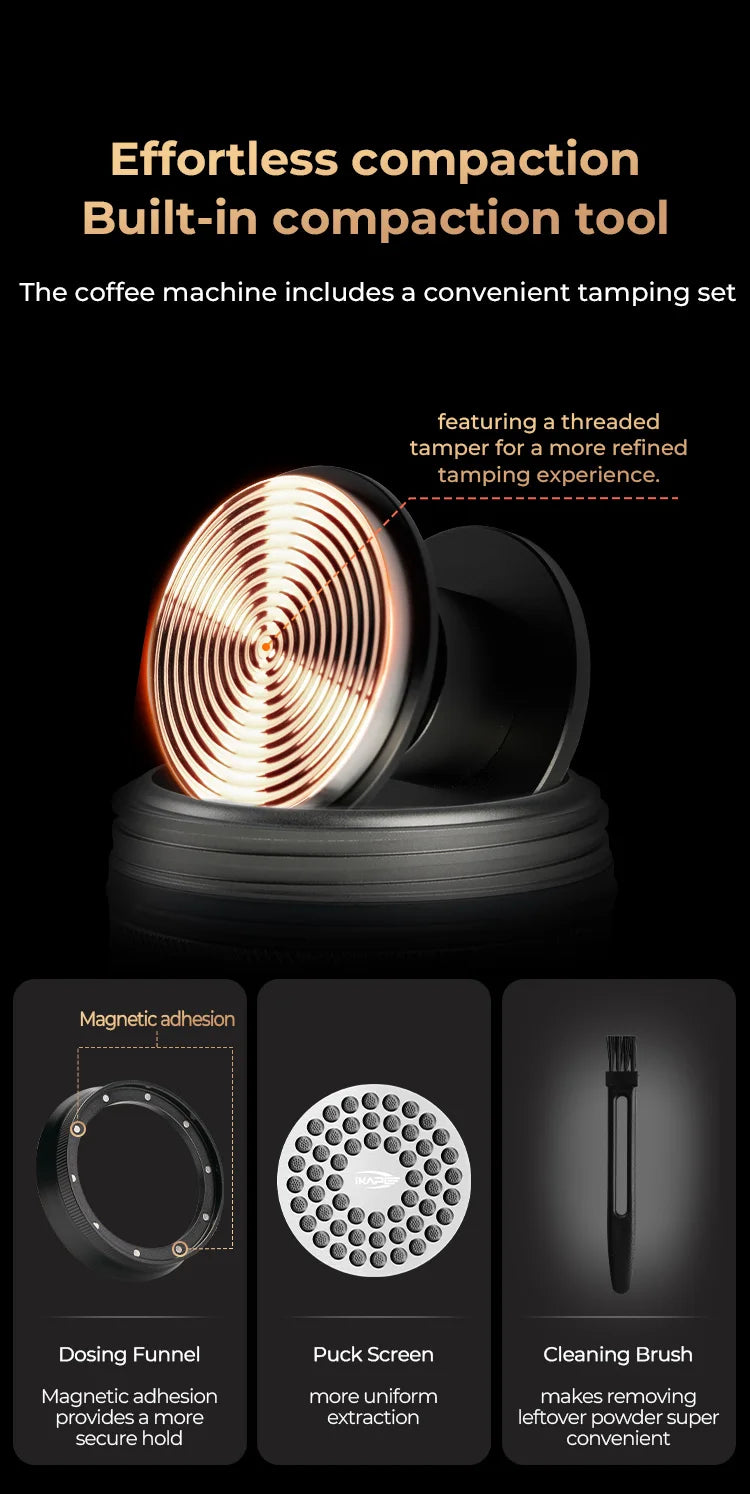 IKAPE Kapo K2 Portable Coffee Machine/Bluetooth connection/Timer Function,51/58mm Espresso Bottomless Portafilter,Camping/Home BrewFi Coffee & Tea