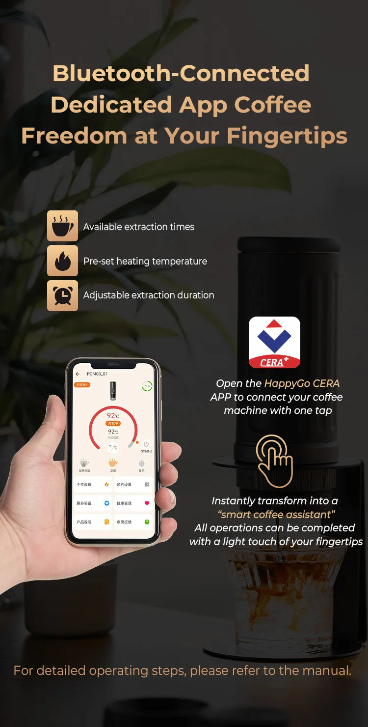 IKAPE Kapo K2 Portable Coffee Machine/Bluetooth connection/Timer Function,51/58mm Espresso Bottomless Portafilter,Camping/Home BrewFi Coffee & Tea