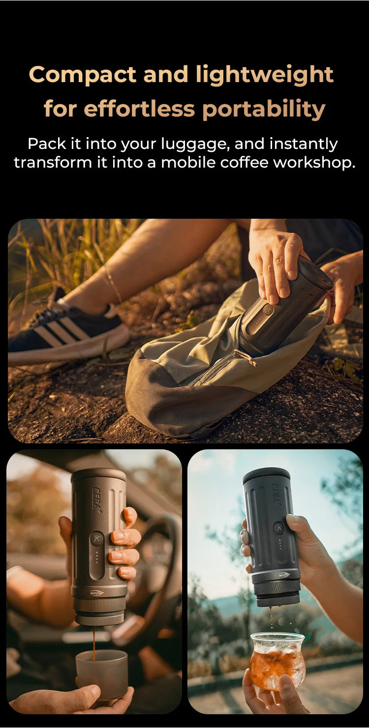IKAPE Kapo K2 Portable Coffee Machine/Bluetooth connection/Timer Function,51/58mm Espresso Bottomless Portafilter,Camping/Home BrewFi Coffee & Tea