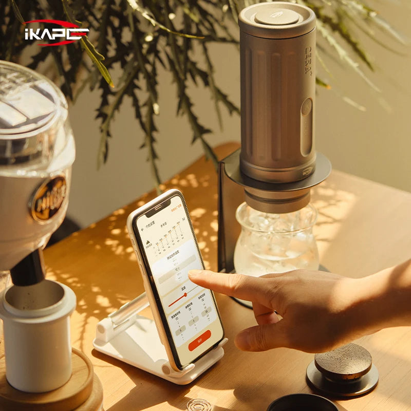 IKAPE Kapo K2 Portable Coffee Machine/Bluetooth connection/Timer Function,51/58mm Espresso Bottomless Portafilter,Camping/Home BrewFi Coffee & Tea