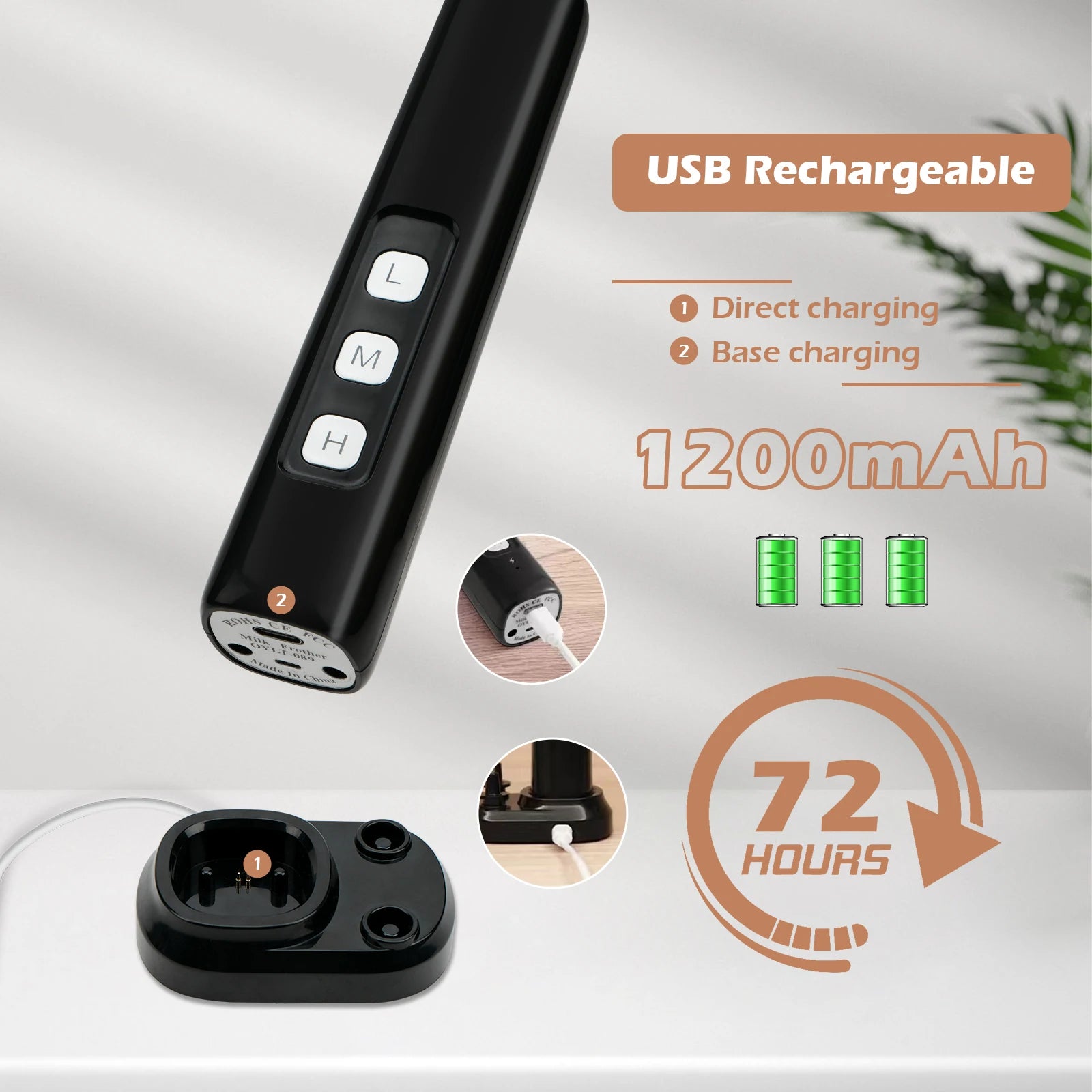 Wireless Rechargeable Electric Milk Frother - 3 Speeds, Handheld Foam Maker for Latte, Cappuccino, Hot Chocolate - USB Rechargea BrewFi Coffee & Tea