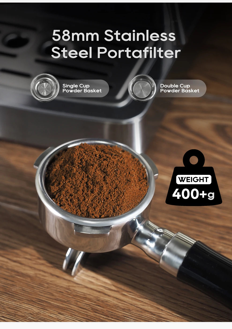 HiBREW 20Bar Semi Automatic Espresso Coffee Machine Temperature Adjustable 58mm Portafilter Cold/Hot Coffee Maker Metal CaseH10A BrewFi Coffee & Tea
